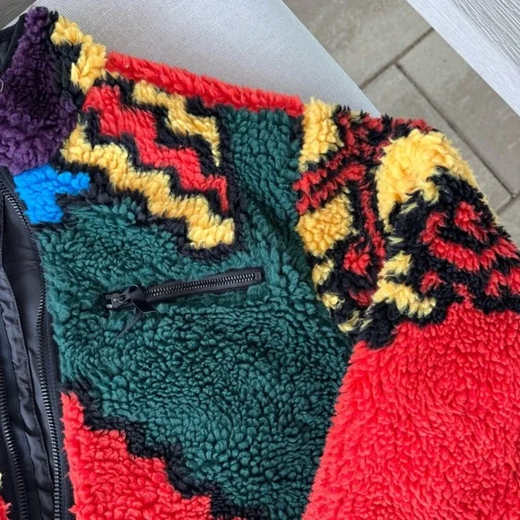 New OBEY Moroccan Rug Pattern Fleece Full Zip Jacket Small - Picture 8 of 10